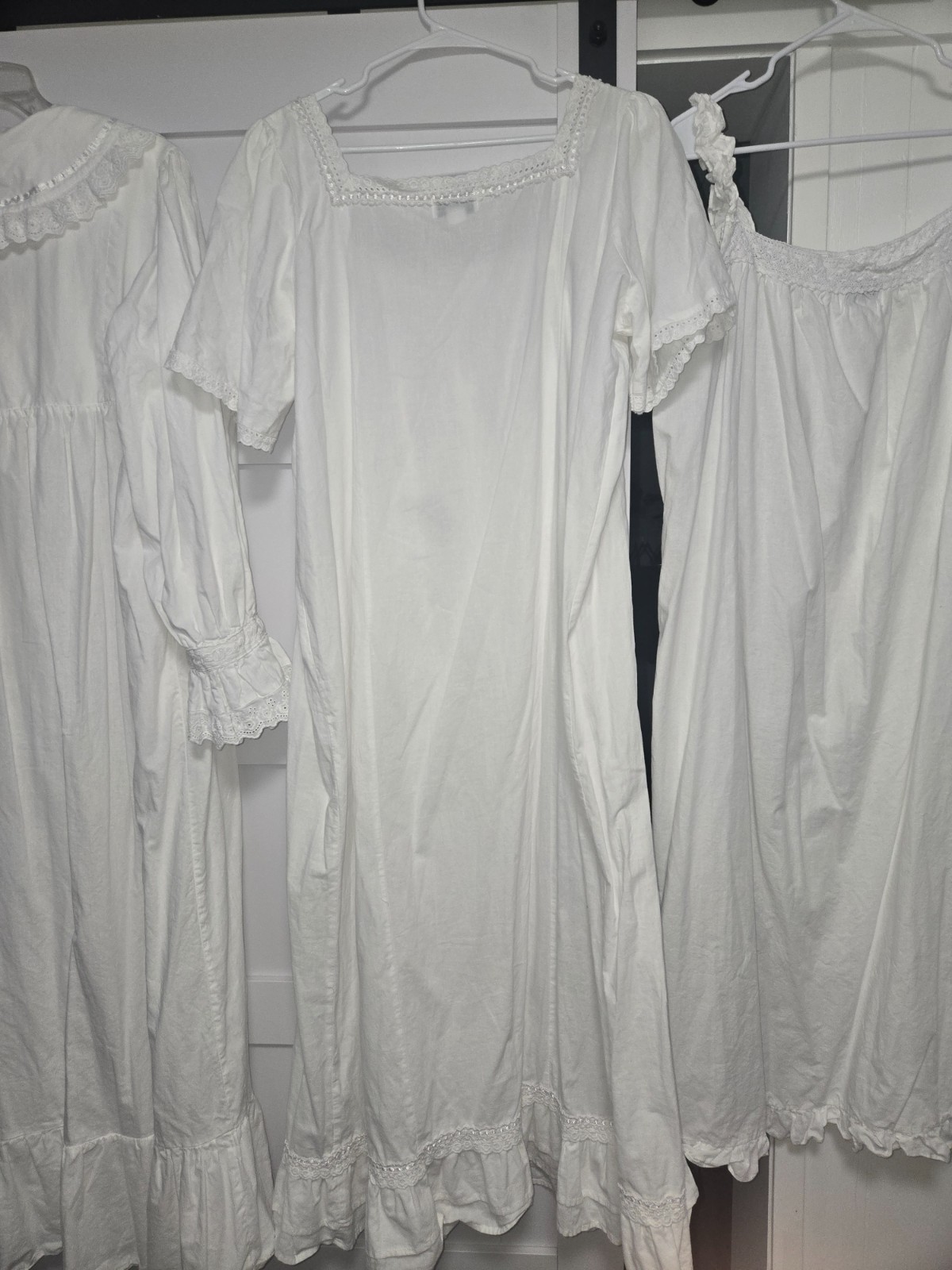 3pc Victorian The 1 for U – Long Sleeve Embroidered Robe & 2 Nightgowns XXXL us