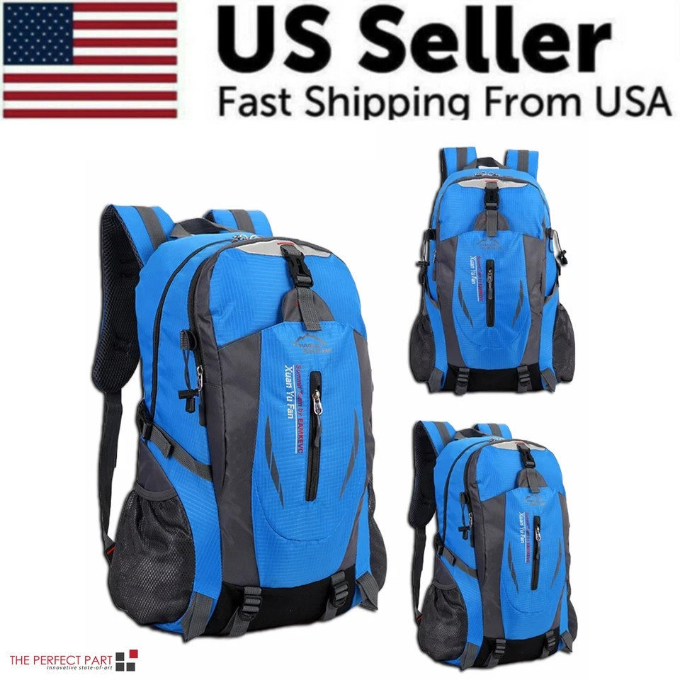 40L Men Women Travel Backpack Rucksack Camping Laptop Hiking School Book Bag