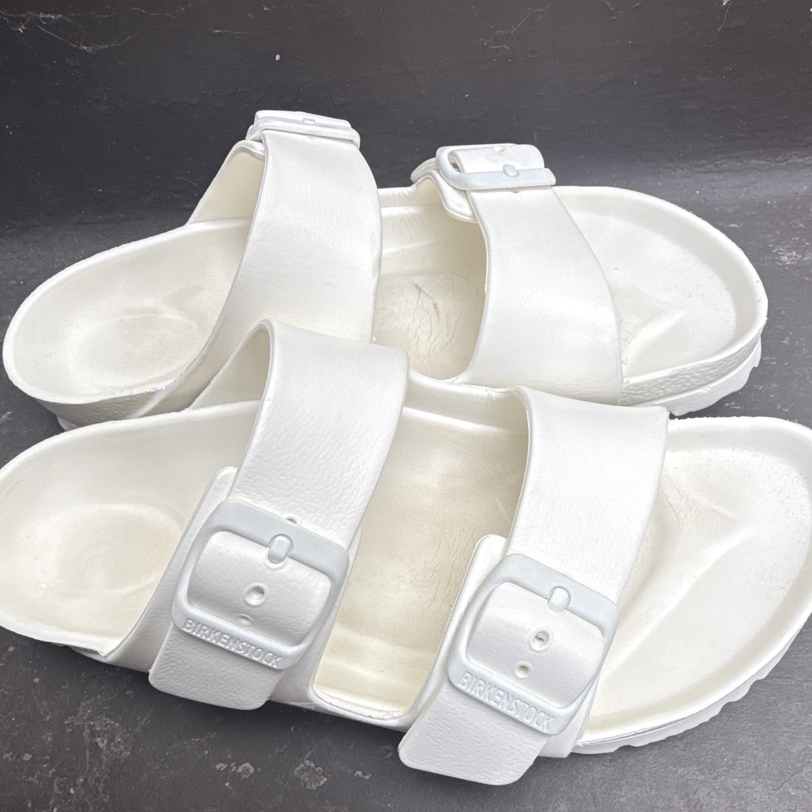 Birkenstock Arizona EVA White Double Strap Buckle Slide Sandals Unisex 6
