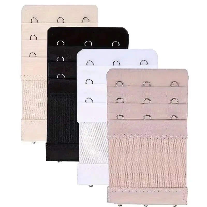 4Pcs Adjustable Bra Extender 3 Hooks with Elastic Underwear Strap Extension
