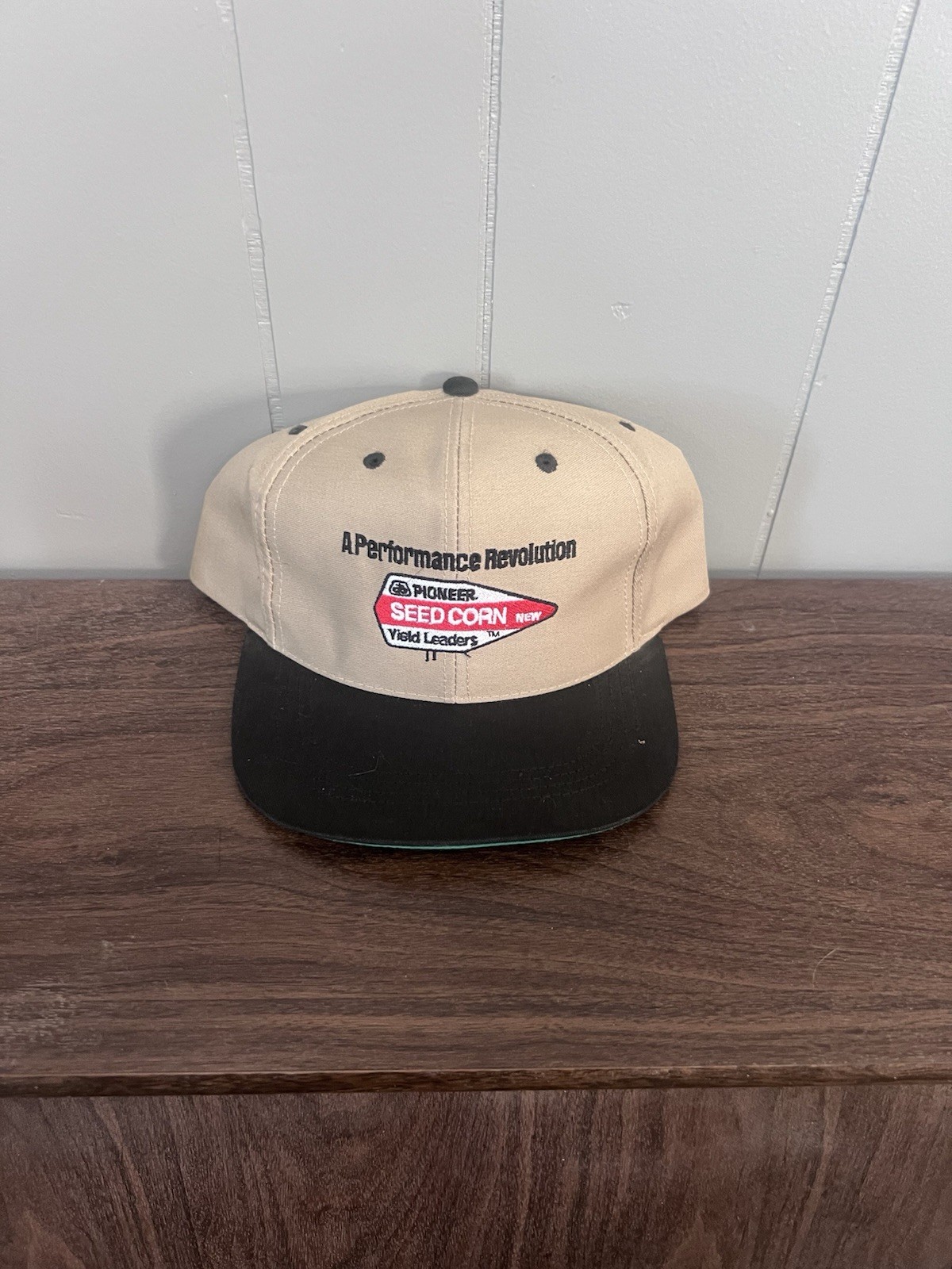 Vintage Pioneer Seed Corn Hat Cap Snap Back Black Tan Farming Promo K Products