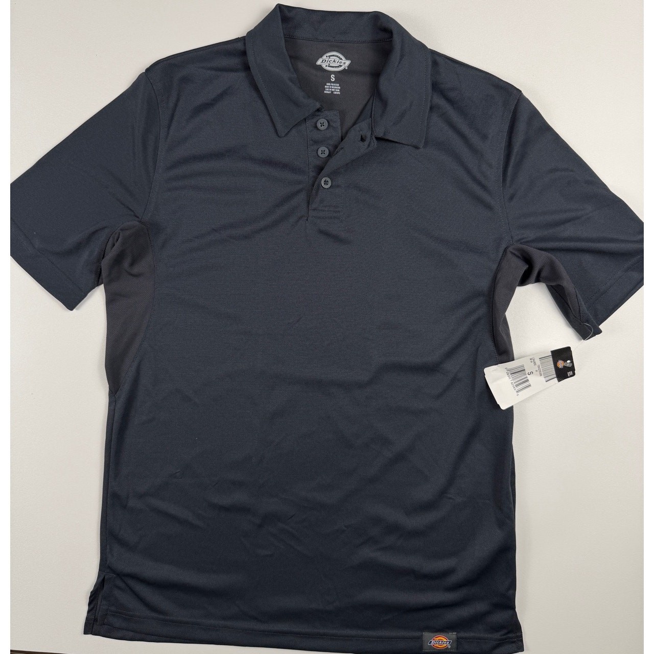 Dickies Polo Shirt Mens Small Gray Performance Short Sleeve Work NWT