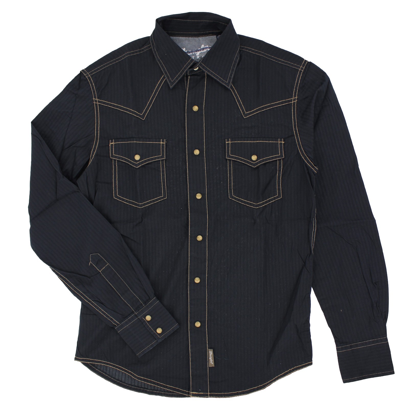 Wrangler Retro Premium Western Shirt, Long Sleeve Snap Up Collared Shirt