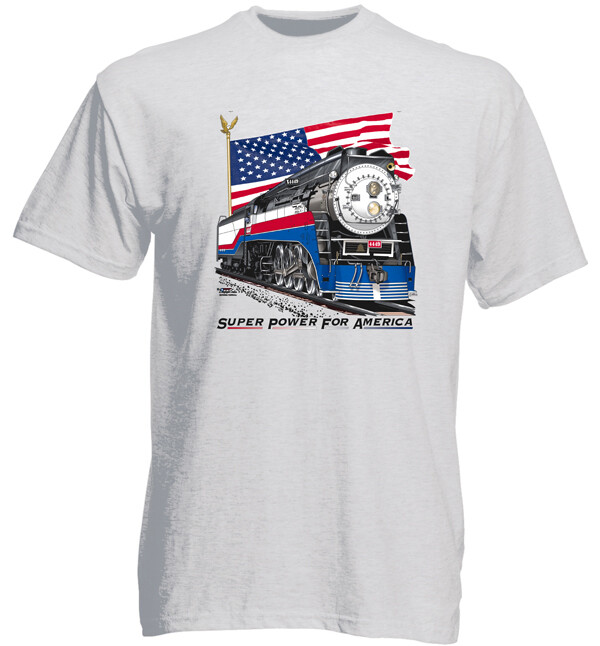 Men & Kids Tee SP 4449 Freedom Train T-Shirt Printed Ash 100% Cotton [AFT]