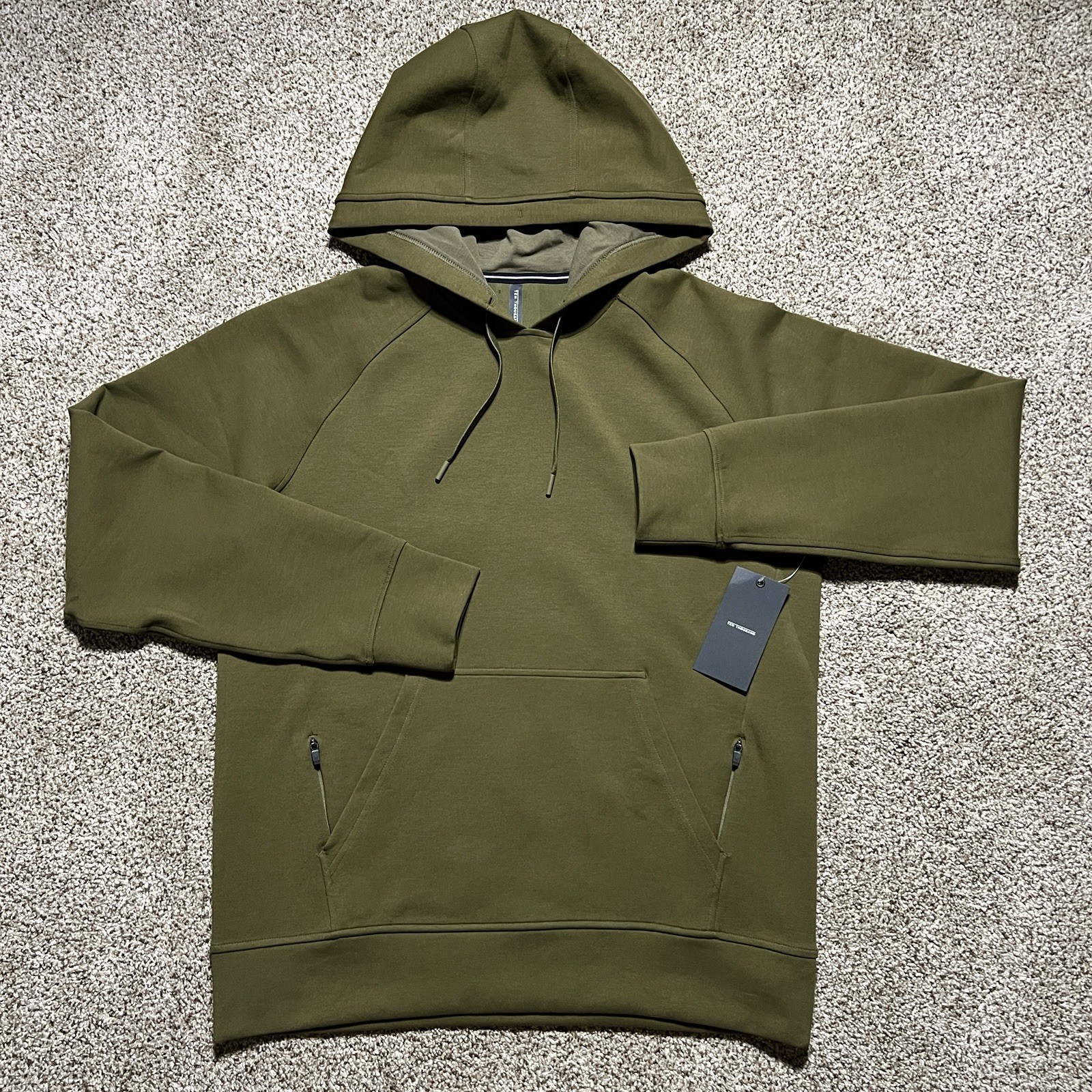 Huckberry Ten Thousand Hoodie Men’s M Dark Olive Midweight Tech 1/4 Zip Pullover