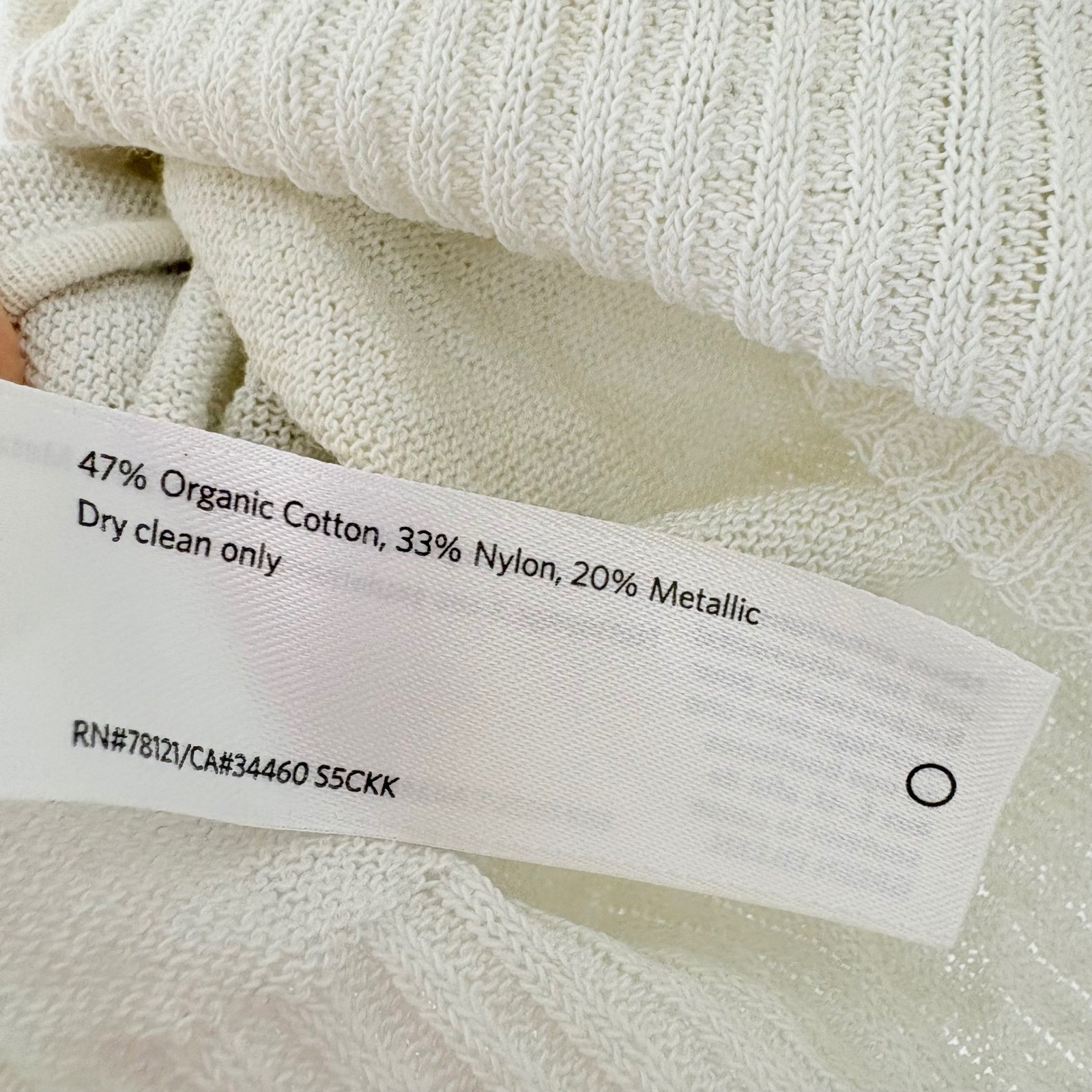 Eileen Fisher TFP Lightweight Sweater Women’s Large White Organic Cotton Knit