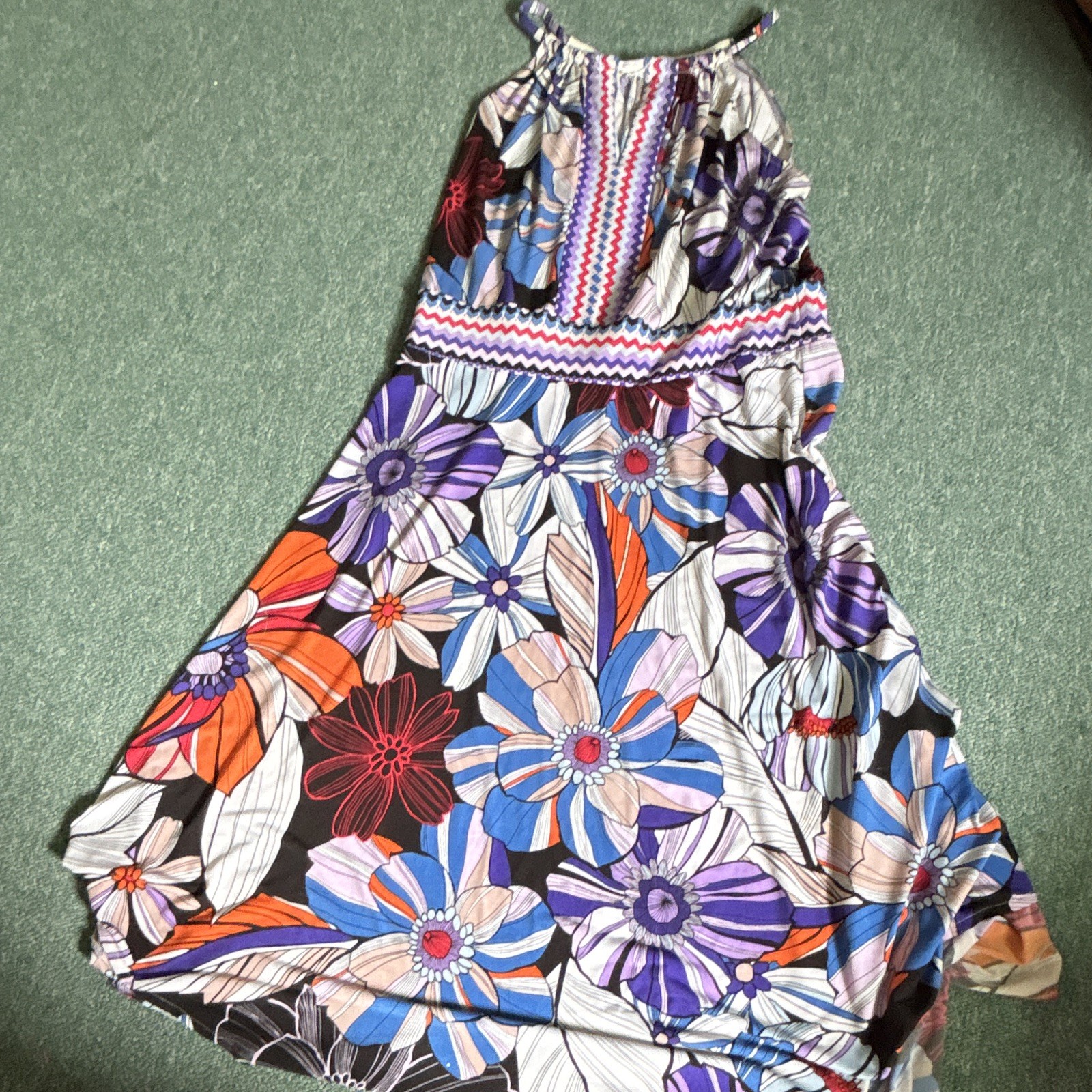 Isabella Rodriguez Women’s Floral Halter Sundress Smocked Ruffle Multicolor 12
