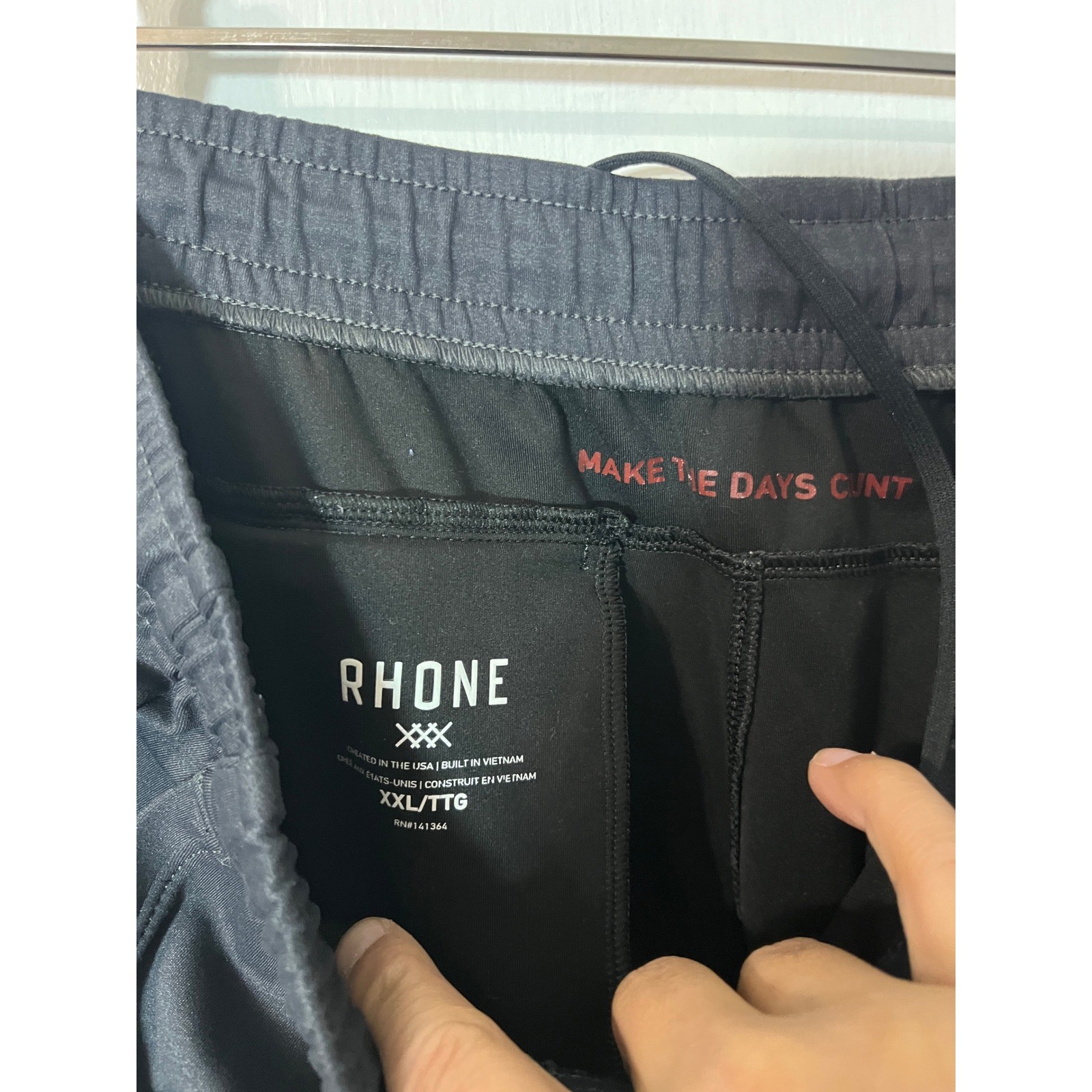 Rhone Spar Tactel Jogger Pants Dark Grey Nylon Polyester Blend XXL TTG