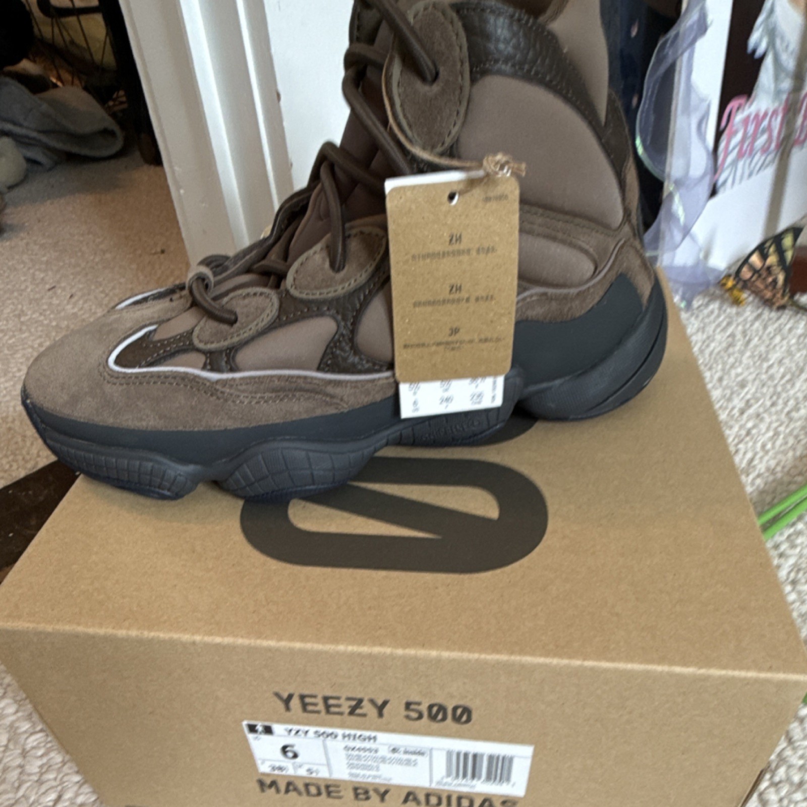 adidas Yeezy 500 High Top Taupe Sneaker GV7775 2021 Men size 6