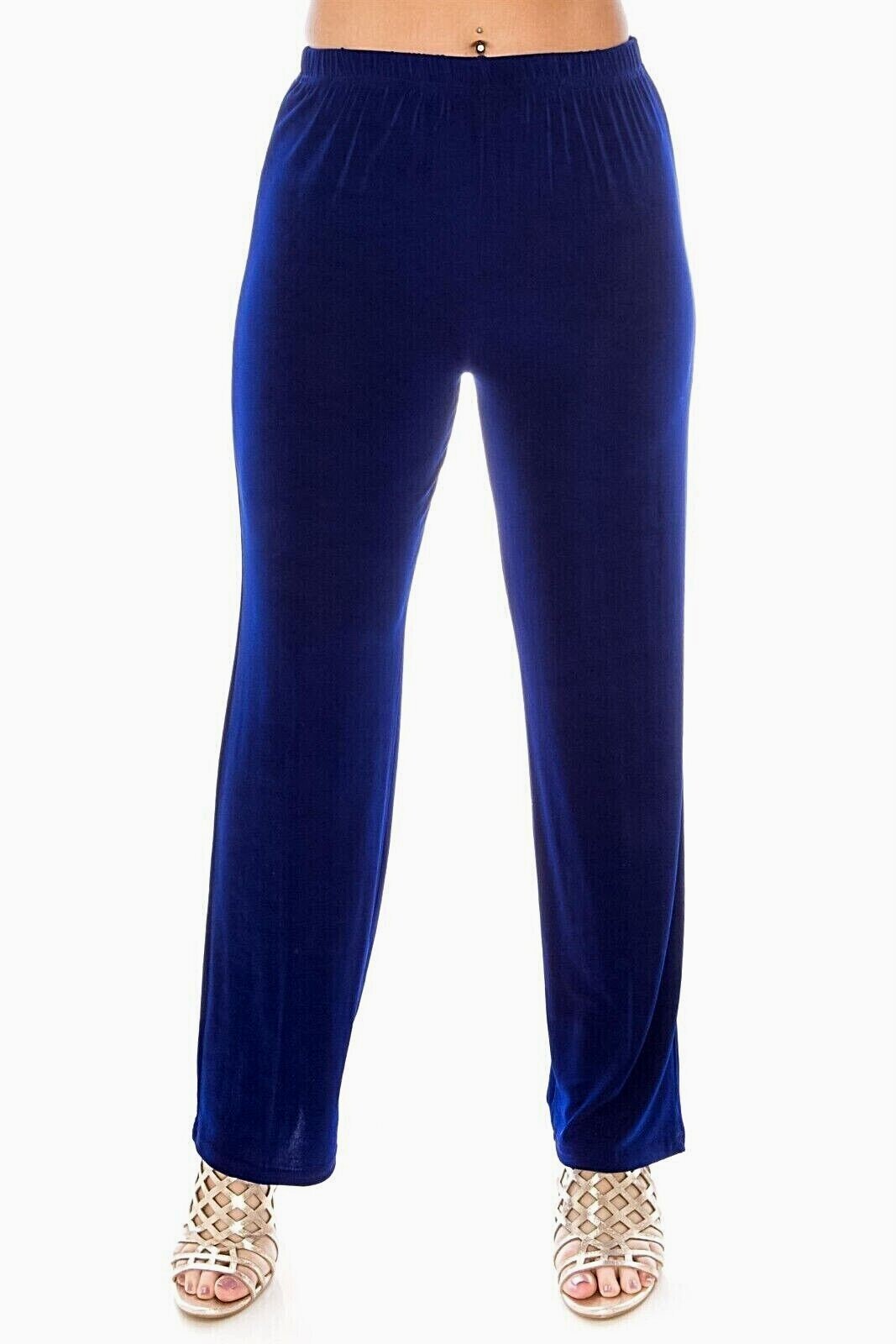 Travel Knit Pants, NEW, comfy Acetate/Spandex, Elastic waist, navy Blue #500