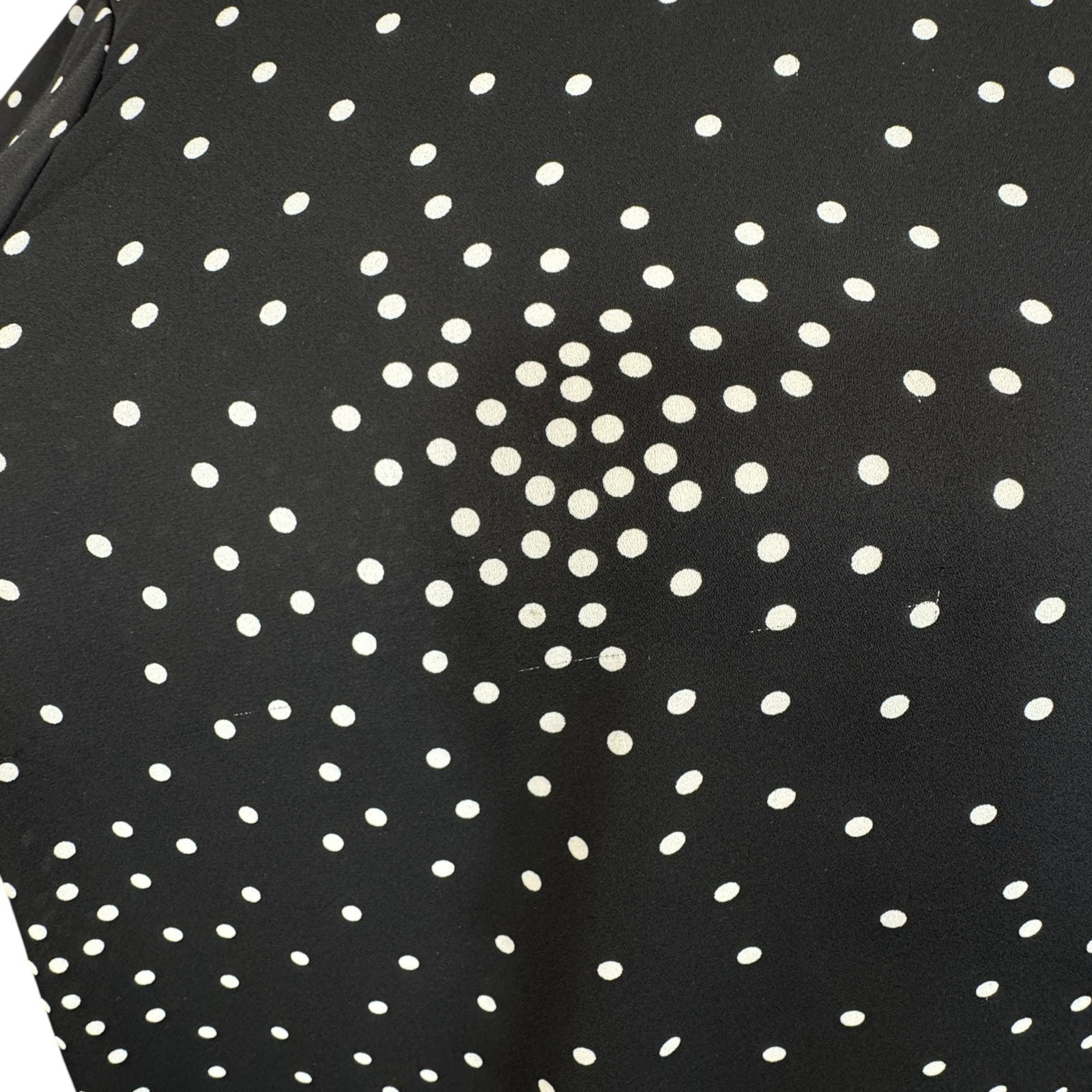 Worthington X-Large Top Polka Dot Long Flared Sleeves Keyhole Semi-Sheer Black