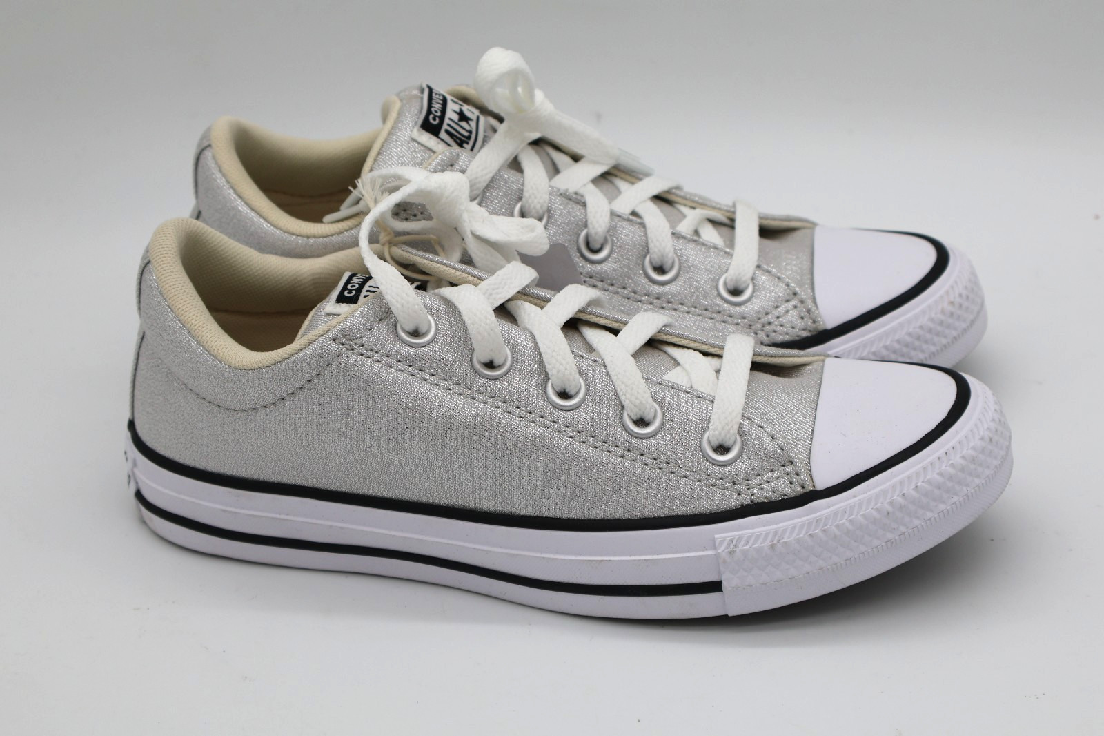Converse Adult Street Low Top Lurex Shine Sneakers Silver M5/W7 NWT
