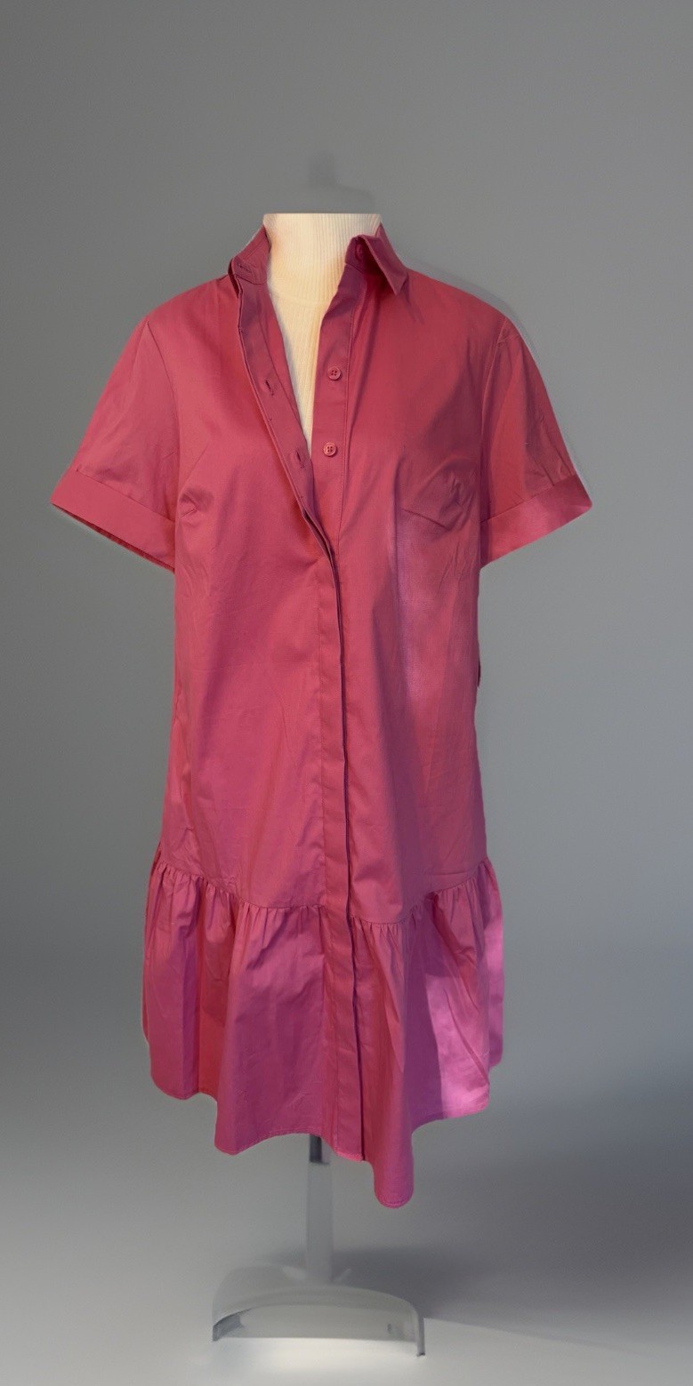NWT Donna Morgan Pink Shirt Dress Button Up Short Sleeve Knee Length 8