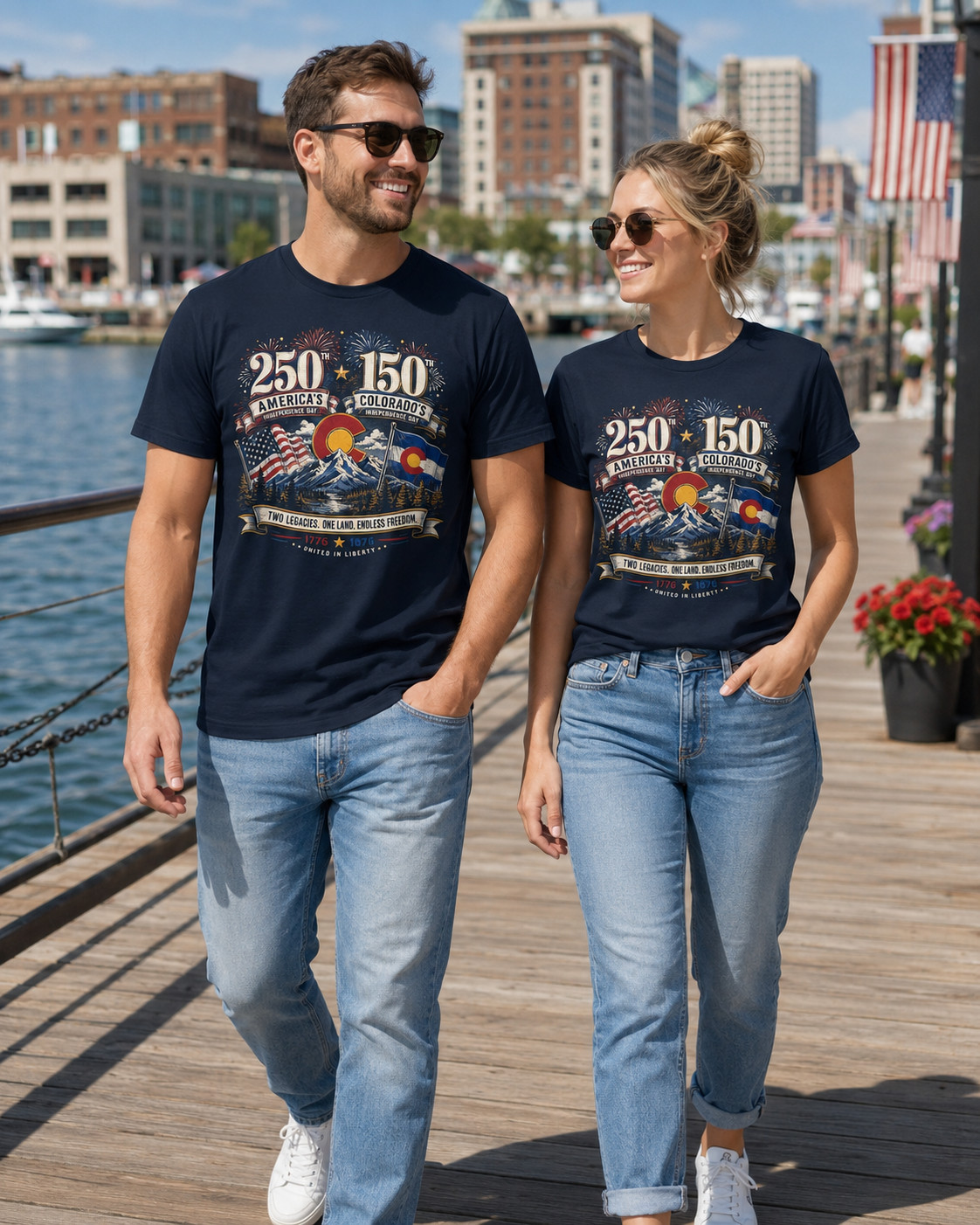 America 250 – Colorado 150 Commission Shirt 4th of July 1776 1876 USA Tee