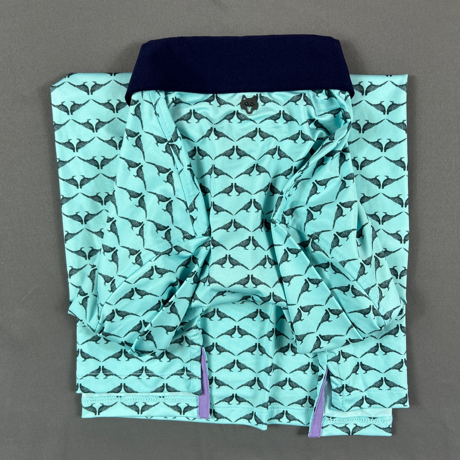 Greyson Golf Shirt Polo Siamese Turtle Dove Print Small Skystone Blue MSRP $118