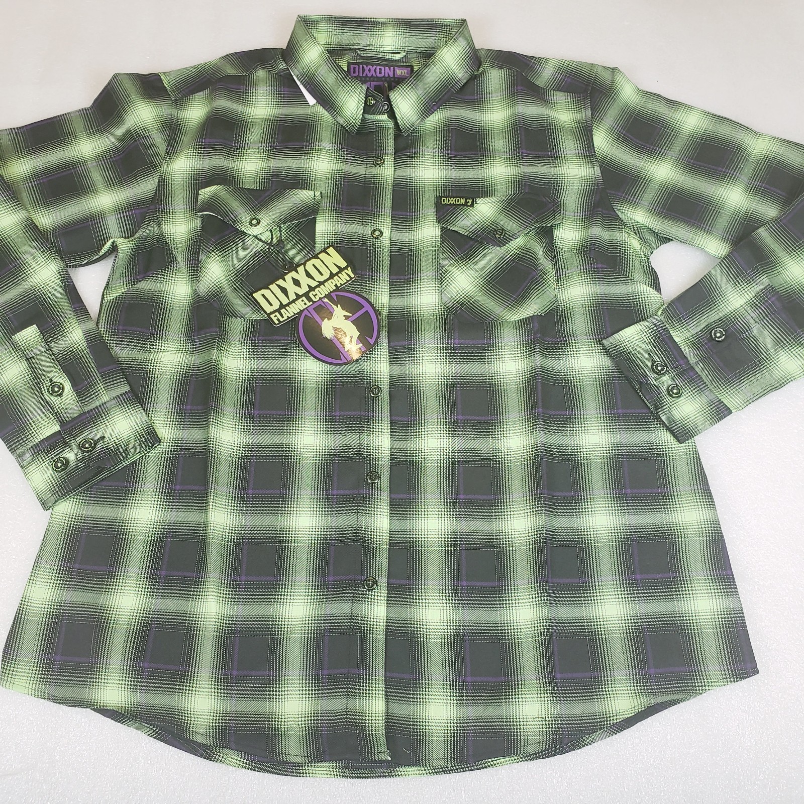 NWT Women’s XL Dixxon Dimebag Darrell Women’s Glow In The Dark Flannel Shirt