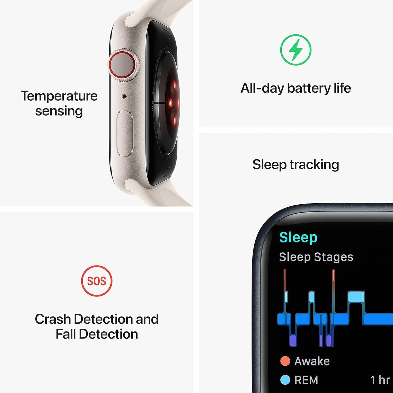 Apple Watch Series 9 [GPS + Cellular, 45mm] – Graphite Stainless Steel Case with