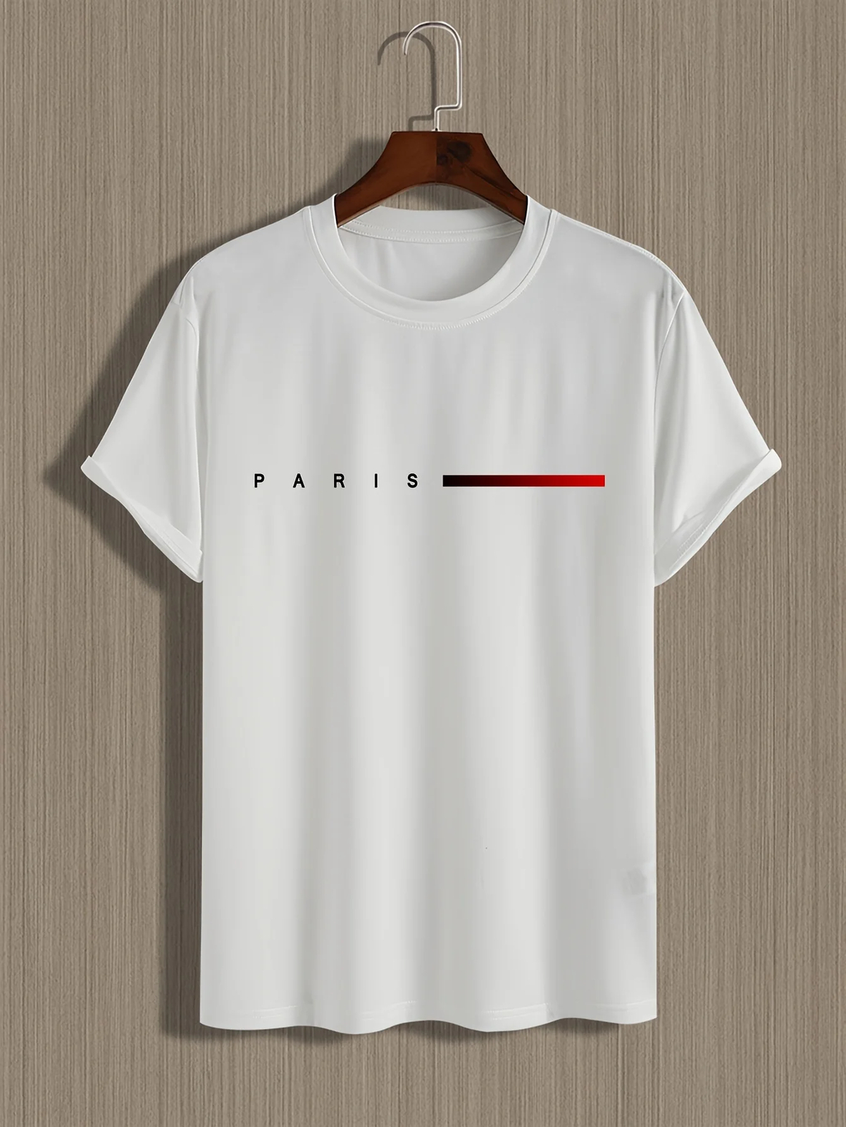 Men’s T-Shirt Paris Print Stylish Street Fashion Normal Fit Round Neck 2XS-5XL