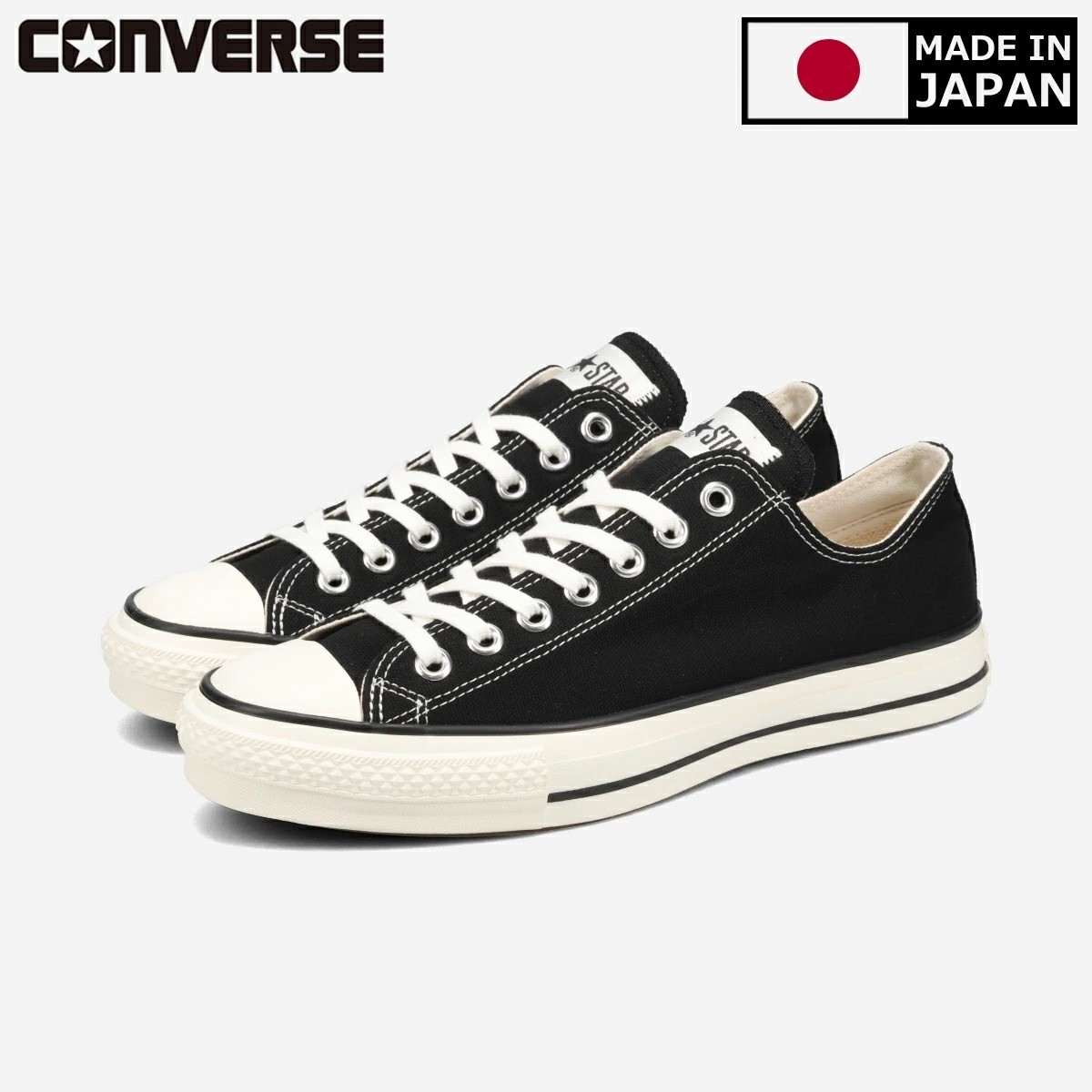 Converse Canvas All Star J OX Black Made in Japan Low Cut New w/ Box 32167431