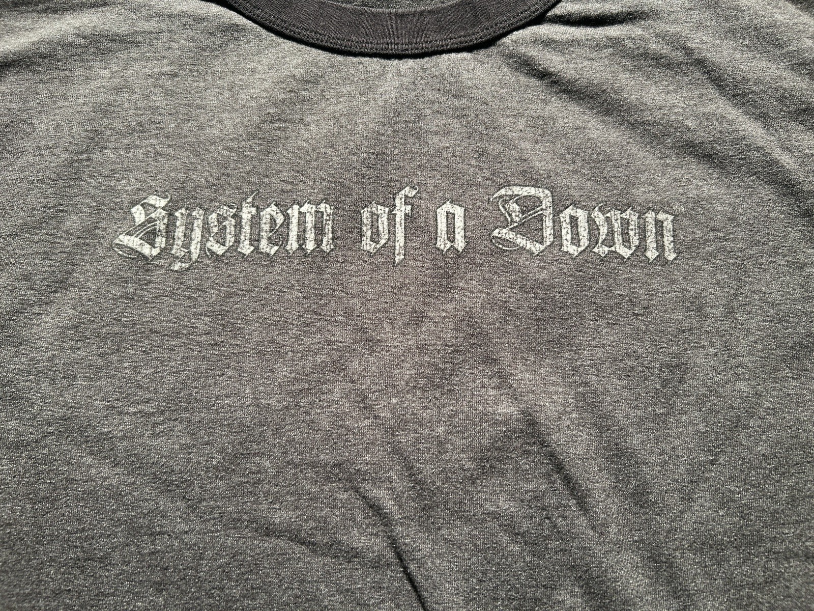 Vintage SYSTEM OF A DOWN ALTERNATIVE PUNK ROCK BAND Gray Ringer T-Shirt Mens L