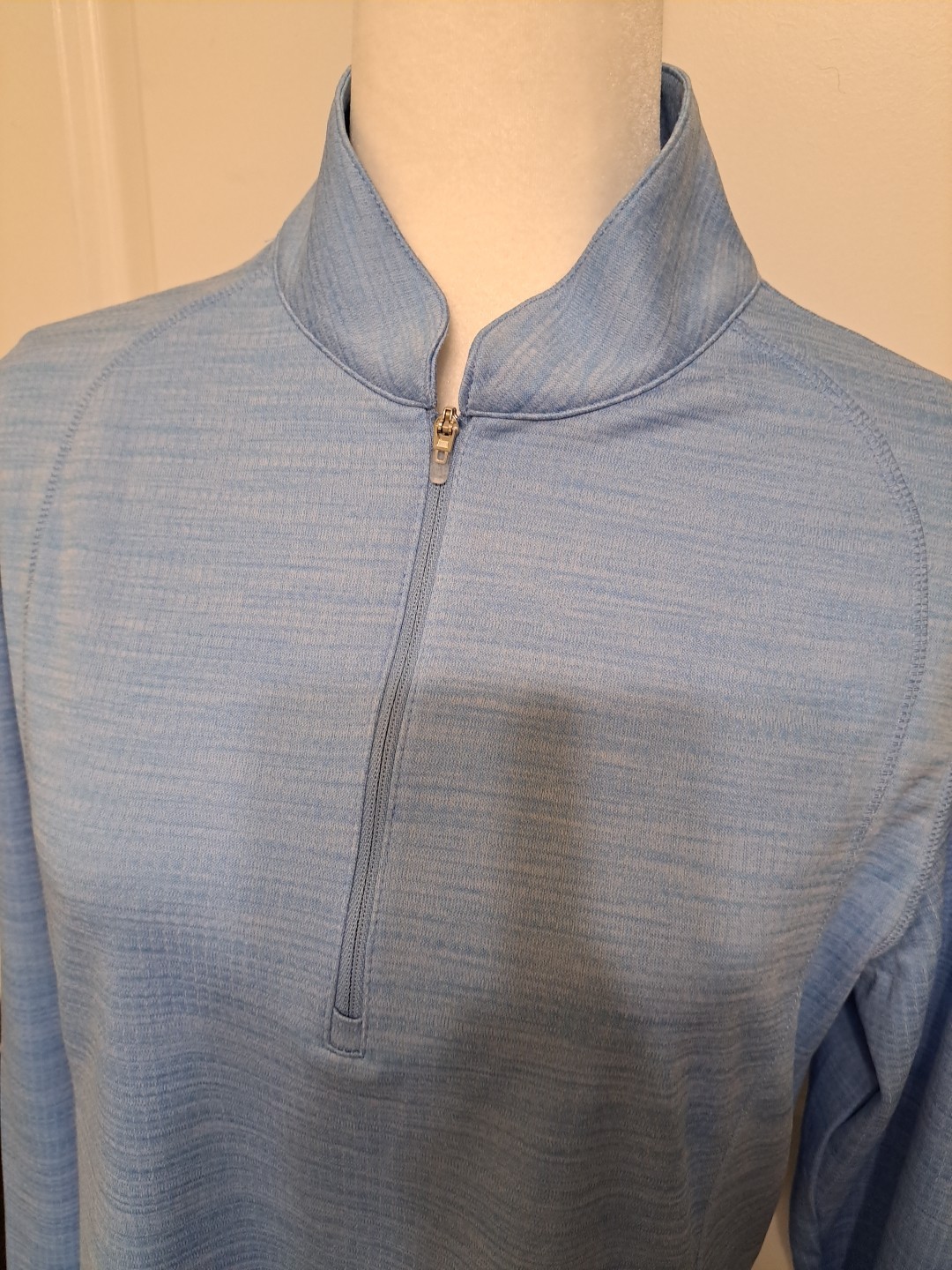 Ibkul Space Dye Mini Grid Knit Pullover SPF 50 Blue Size L EUC Returns Accepted