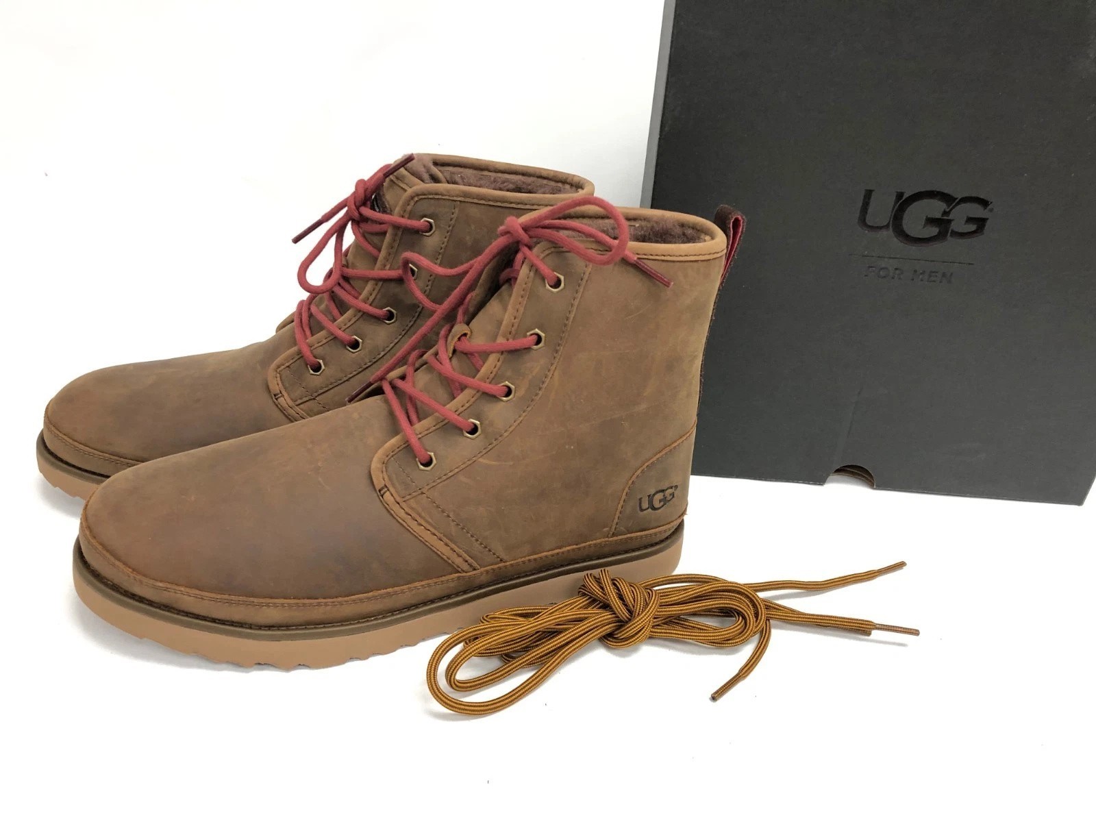 UGG Harkley Waterproof Lace Up Boot 1017238 Grizzly Brown Men’s Size M5/ W7