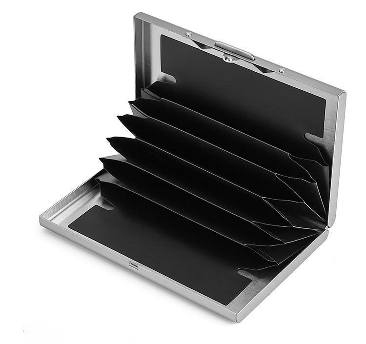 Credit Card ID Holder Slim Money Travel Wallet Men Stainless Steel RFID Blocking