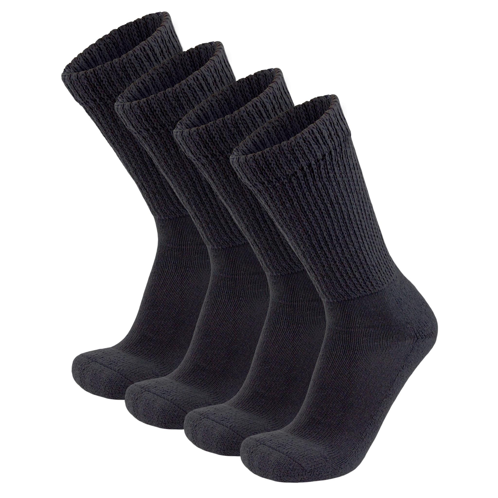 Diabetic Slipper Socks, Extra Thick Cotton Cushioned Crew Socks (Size 10-13)