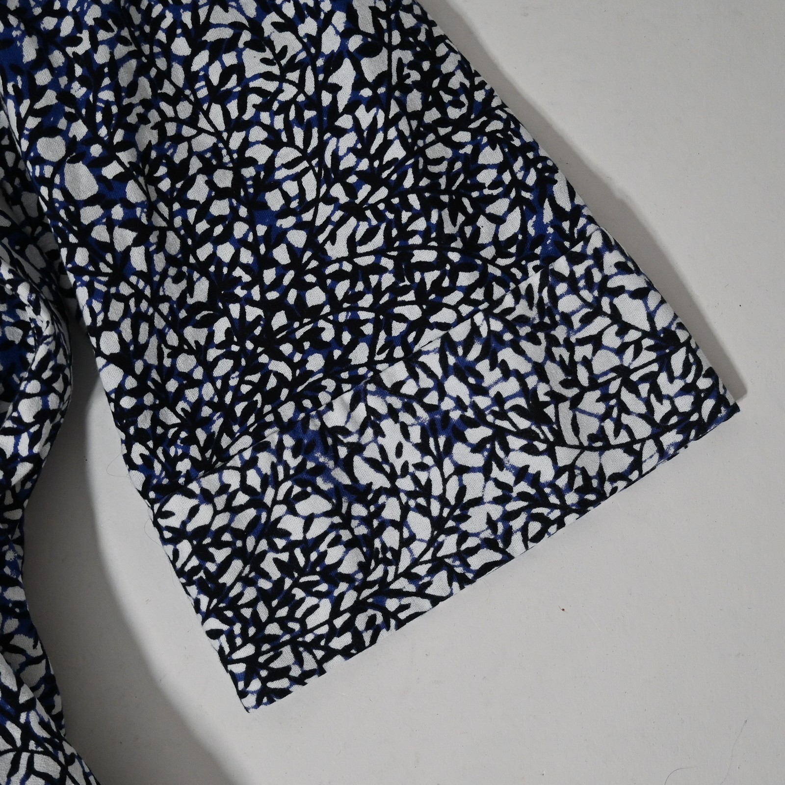 Zuri Kenya Cotton Shirt Dress XL Womens Blue World Wide Web Print