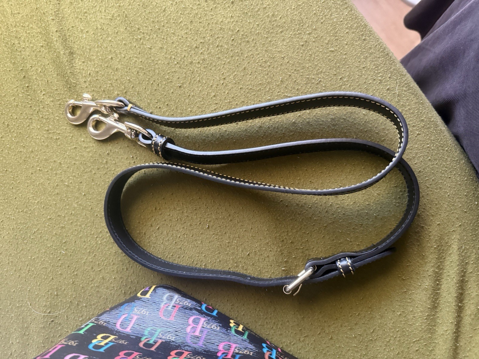 Dooney & Bourke Black Multicolor Logo Zip Satchel Top Handle Detachable Strap