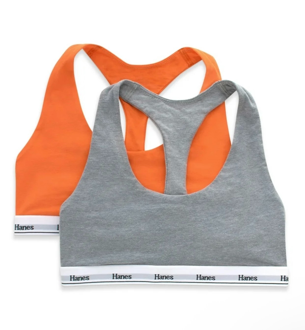 2 Pack Hanes Women’s Originals Racerback Bralette Breathable Stretch Cotton
