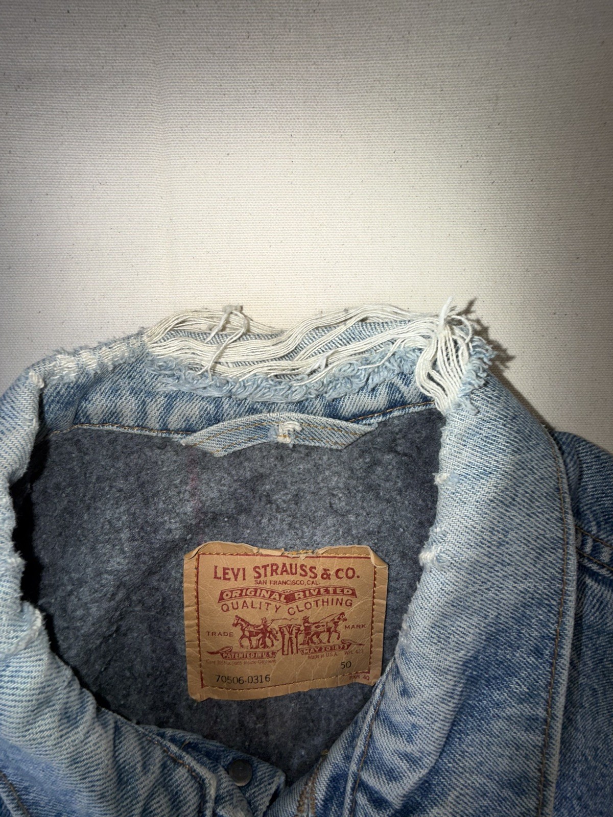 VTG 1980 Levis Type3 Trucker Jacket Mens sz 50 USA Made 70506 0316 blanket lined