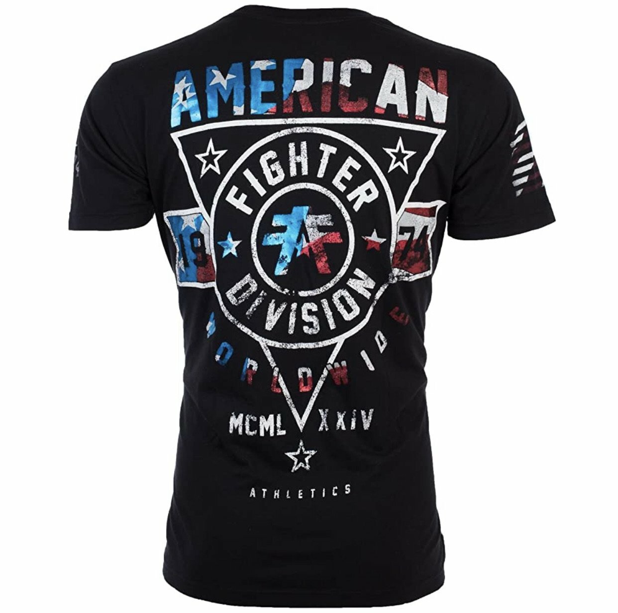 AMERICAN FIGHTER Men’s T-Shirt SILVER LAKE PATRIOT Athletic Biker MMA S-4XL