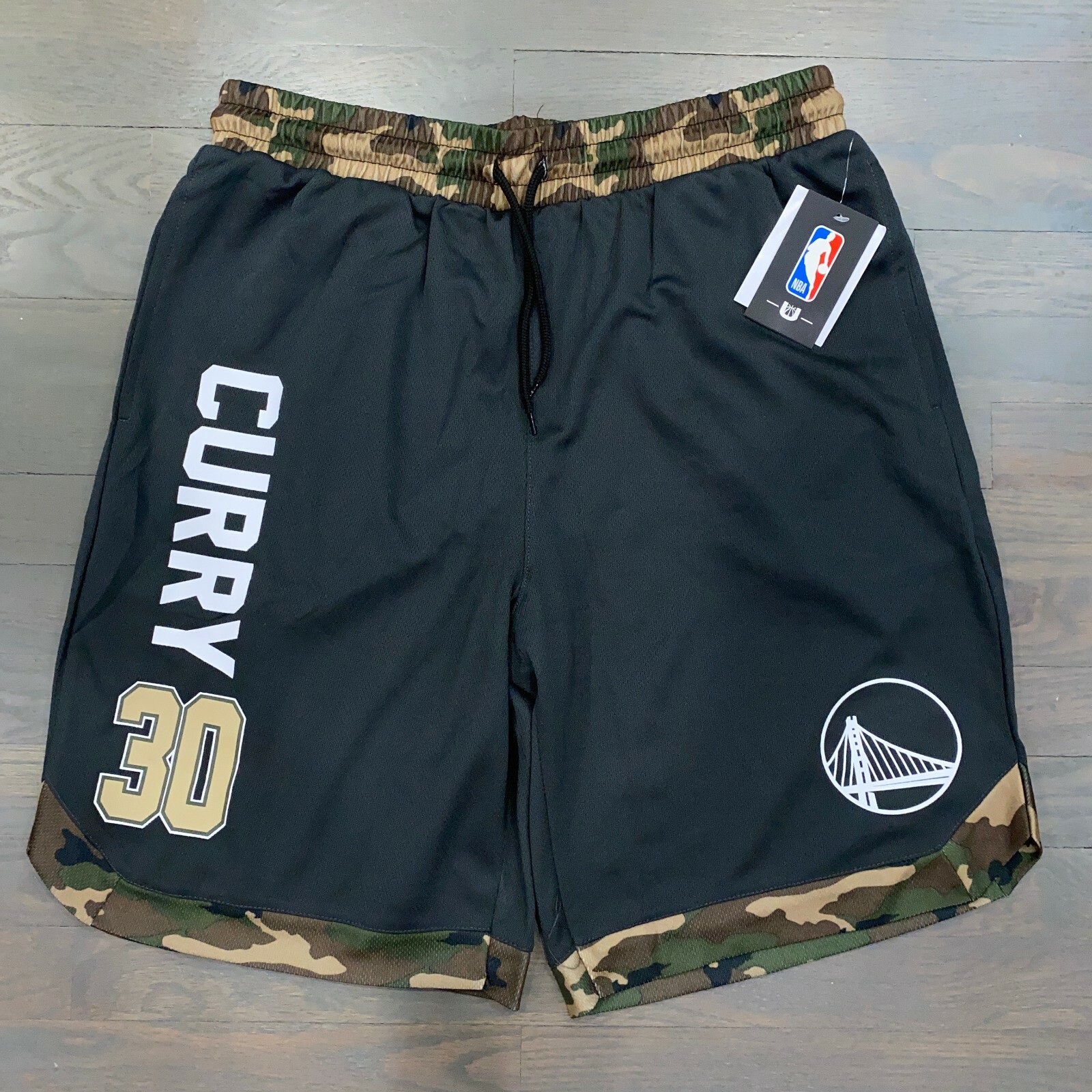 NBA Unk Stephen Curry Golden State Warriors Camo Shorts Men’s Size L New