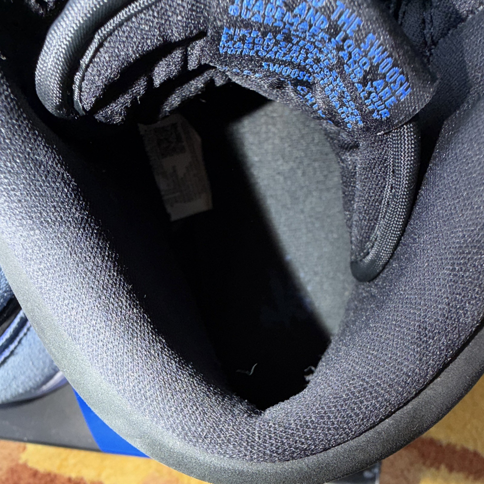 Nike Air Jordan 1 High Top Black/Blue Colorblock Lace-Up Men’s Sneakers