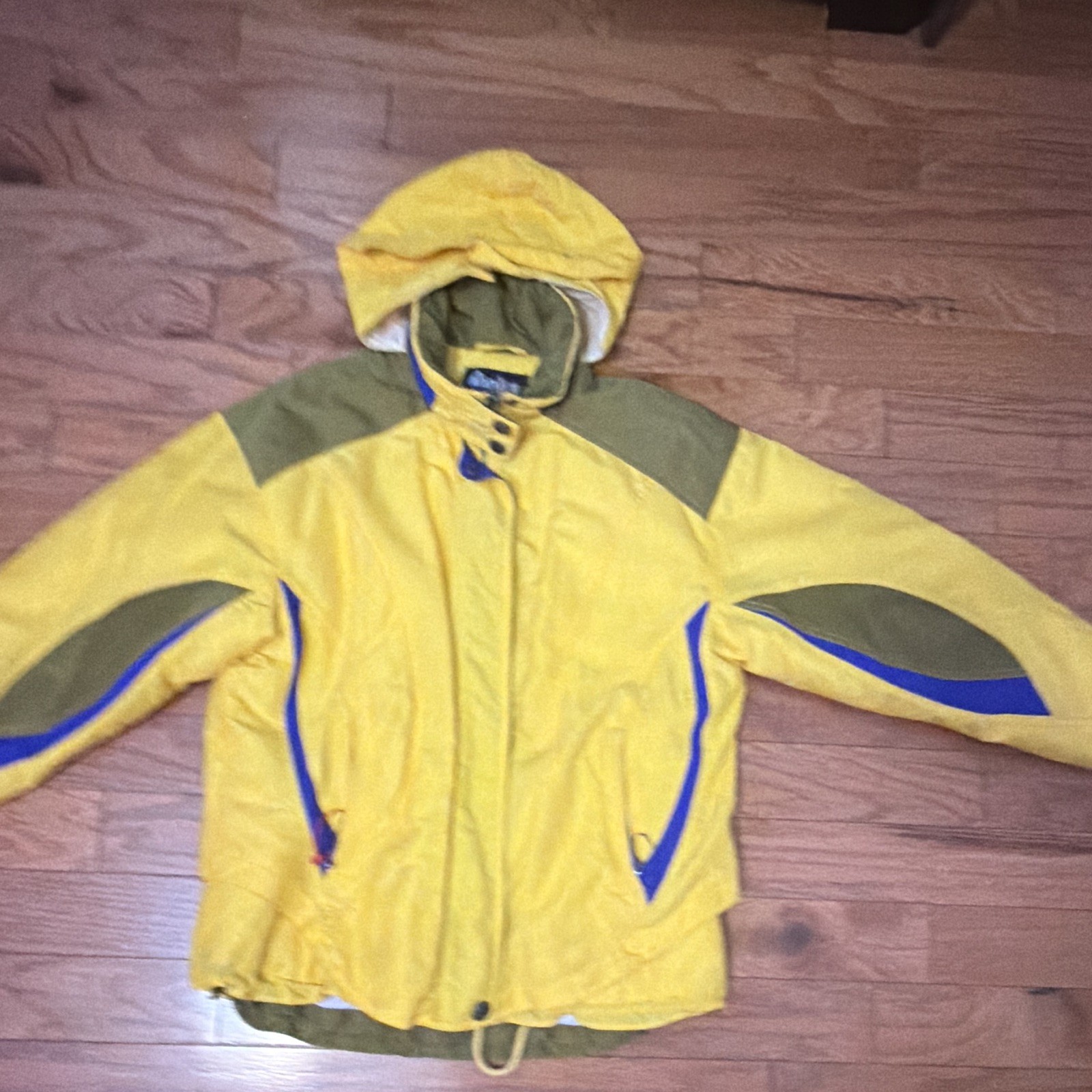 Nordica Men’s Hooded Full Zip Ski Jacket Yellow/Blue Solid Regular Size L