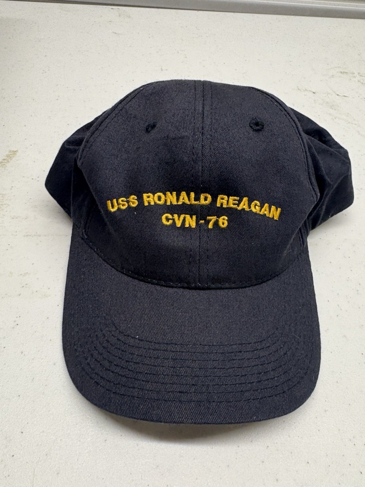 USS Ronald Reagan CVN-76 Navy Aircraft Carrier Black Adjustable Cap Hat