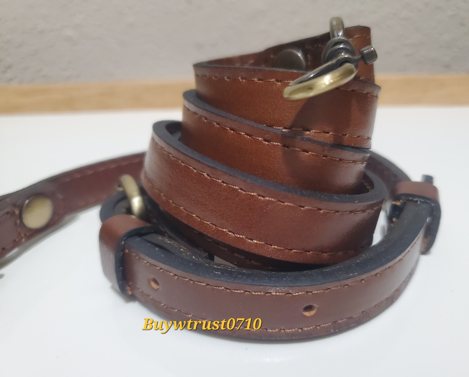 New Patricia Nash Brown Leather Clip-On Replacement Crossbody/Shoulder Strap 0.6