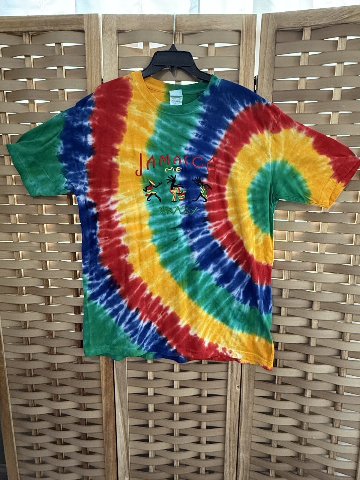 TROPIX XXL Jamaican Embroidered Jamaica Me Crazy Tie Dye T-Shirt