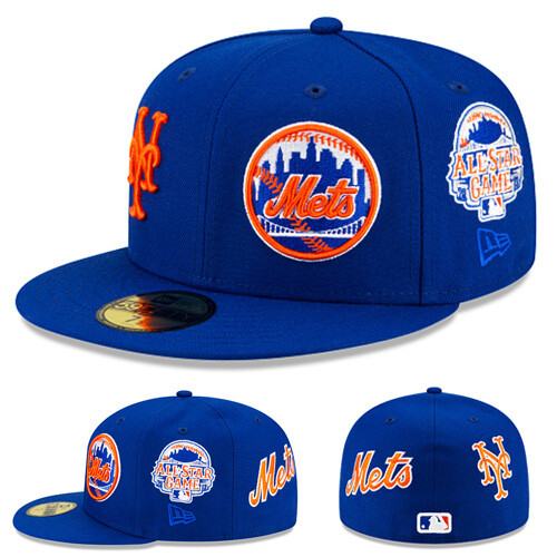 New Era New York Mets Fitted Hat MLB Official Team Classic Patches Allover Cap