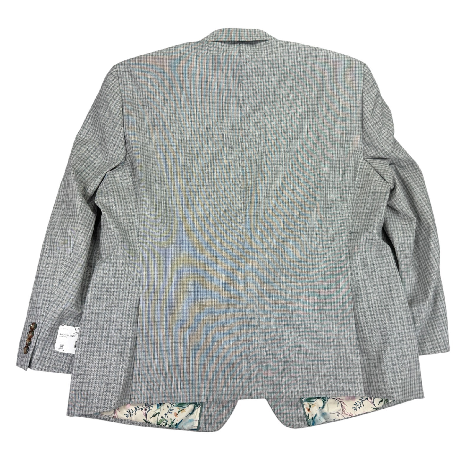 Tayion Mens Agordy Regular Fit Plaid Suit Jacket Gray Green 50R