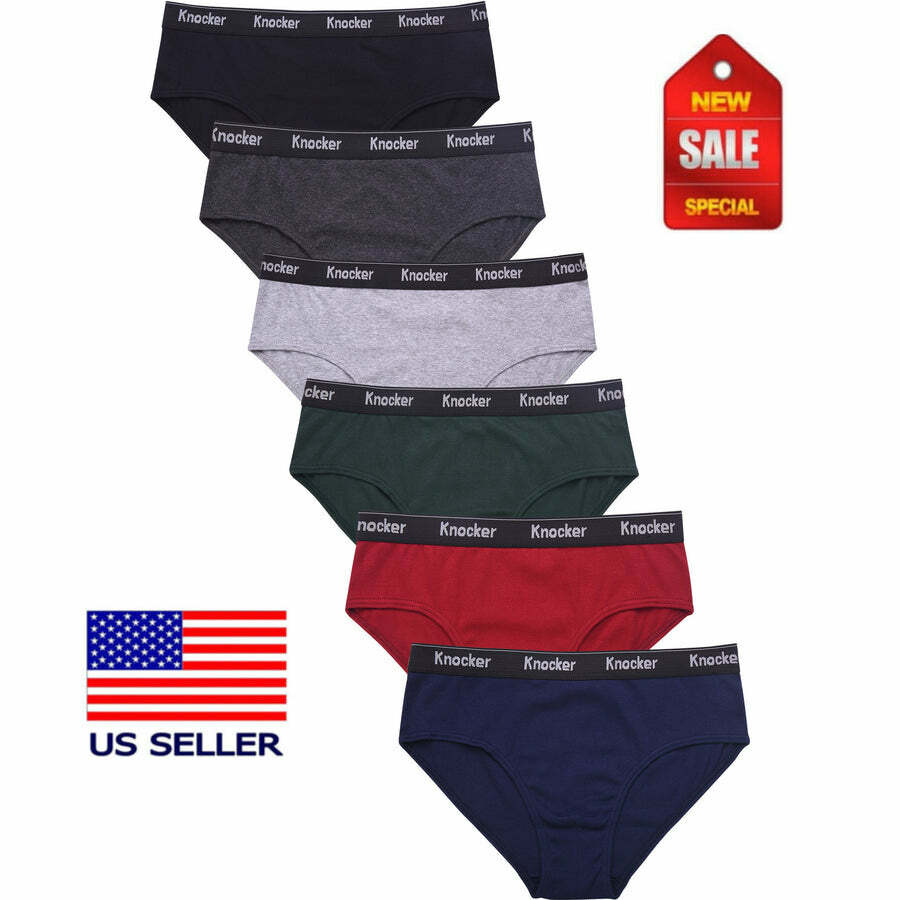 Men’s ULTRA Cotton Knocker Bikini Brief Underwear – Assorted Colors (3-6 Pack)
