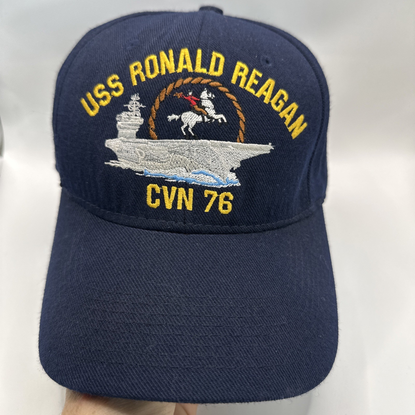 USS Ronald Reagan CVN 76 Embroidered Horse & Ship Baseball Hat