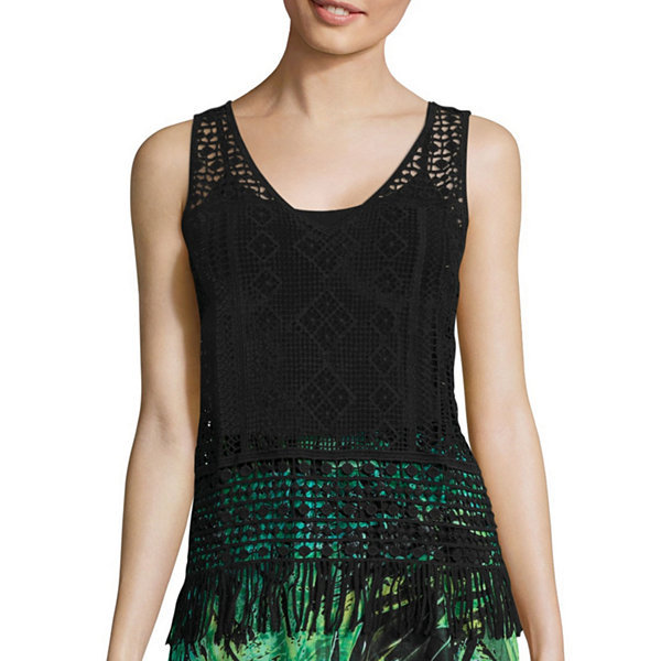 a.n.a V-Neck Crochet Tank Top Size PS, PM, PL, PXL New Msrp $36.00 Black