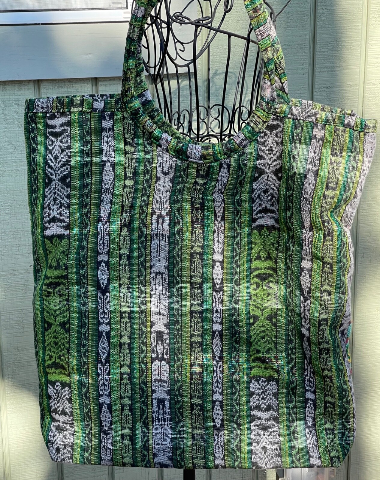 New Chiapas Indigenous Design Embroidered Shopper Market Tote Bag Oversized