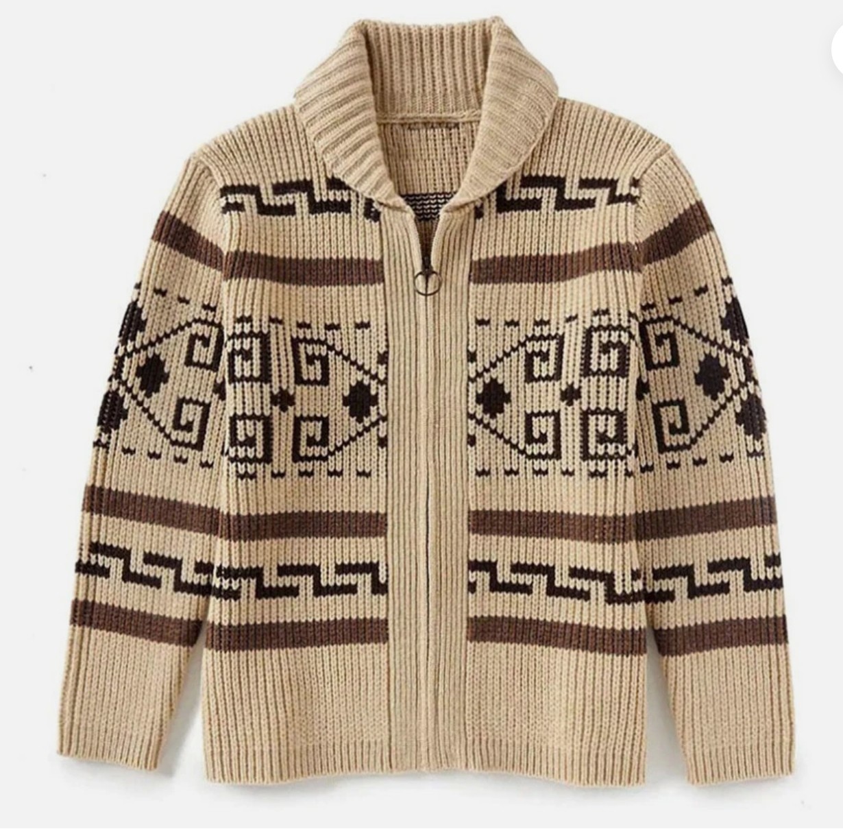 Mens Sweater Big Lebowski Cardigan Knit Jeffery Zip Up Adult New Movie Costume