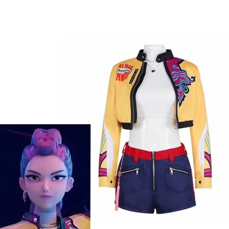 KPop Demon Hunter Rumi Cosplay Costume Party Outfit Halloween Role Play Uniform