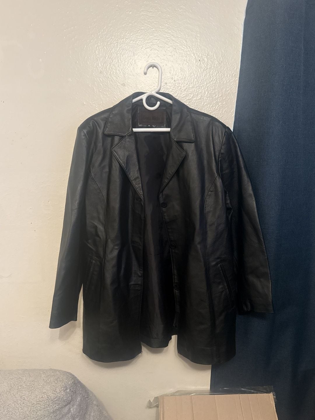 Dona Michi Women’s Black Leather Blazer Jacket Size M