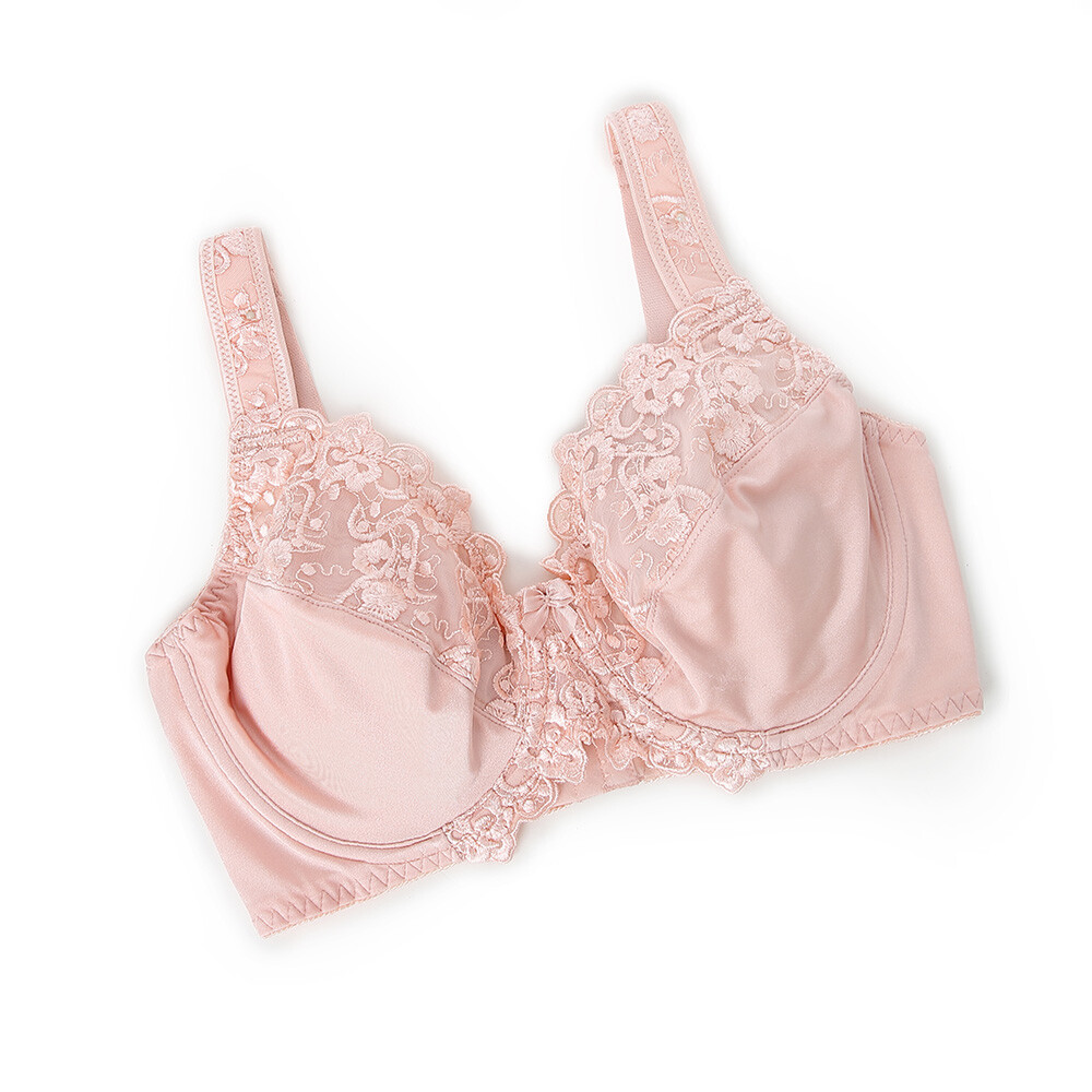 Women’s Sexy Lace Embroidered Bras Full Coverage Unlined Underwire Plus Size Bra