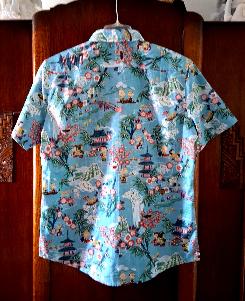 Reyn Spooner Men’s ” PEANUTS IN JAPAN” NWT TAILORED FIT Aqua Button Front Sizes